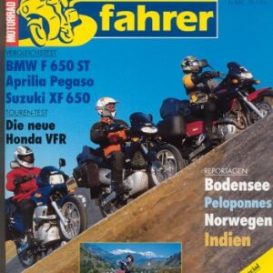 Tourenfahrer 5/1998 – Aprilia Pegaso 650 mit 36 kW (49 PS) im Vergleichstest, BMW F 650 ST mit 35 kW (48 PS) im Vergleichstest