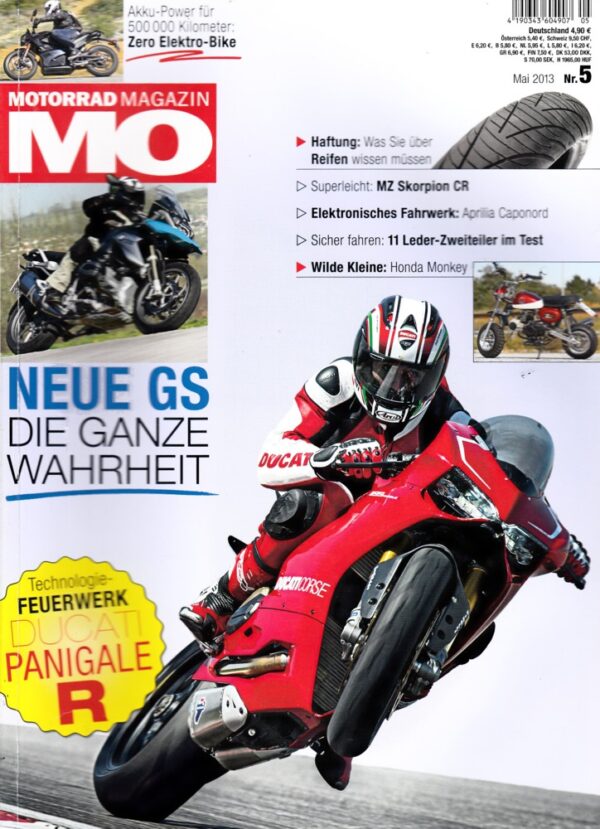 MO 5/2013 – Aprilia Caponord 1200 mit 92 kW (127 PS) Test & Technik; Ducati 1199 Panigale R mit 143 kW (195 PS) Test & Technik