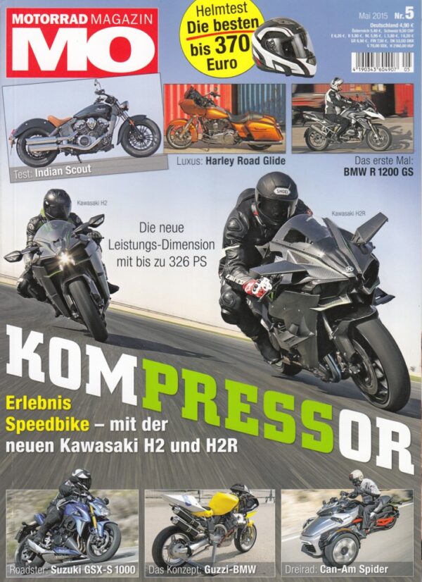 MO 5/2015 – Suzuki GSX-S 1000 mit 107 kW (145 PS) Test & Technik; Kawasaki Ninja H2 mit 147 kW (200 PS) Test & Technik