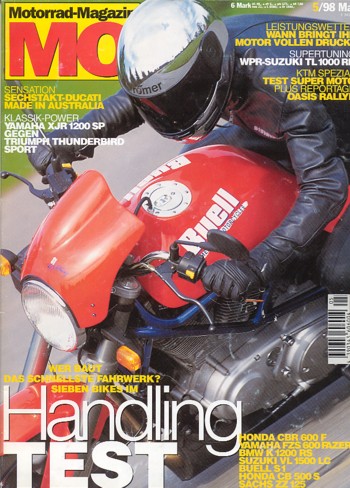 MO 5/1998 – BMW K 1200 RS mit 72 kW (98 PS) im Handling-Vergleich; Honda CBR 600 F mit 72 kW (98 PS) im Handling-Vergleichstest