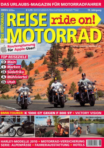 REISE MOTORRAD ride on! 6/2009 – BMW F 800 ST mit 62,5 kW (85 PS) im Reise-Vergleich, BMW K 1300 GT mit 118 kW (161 PS) im Reise-Vergleich