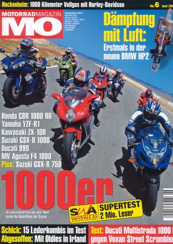 MO 6/2005 – BMW HP2 mit 77 kW (105 PS) die Technik; Ducati 999 mit 103 kW (140 PS) im Super-Test