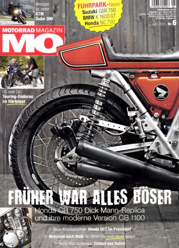 MO 6/2013 – Yamaha XT 1200 Z Super Ténéré mit 81 kW (110 PS) im Vergleichstest; BMW R 1200 GS mit 92 kW (125 PS) im Vergleichstest