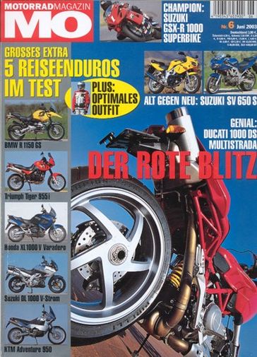 MO 6/2003 – BMW R 1150 GS mit 63 kW (85 PS) Test & Technik; Suzuki SV 650 S mit 53 kW (71 PS) Test & Technik