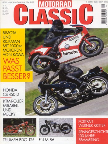 MOTORRAD CLASSIC 6/1999 – FN M 86, ein Motorrad aus Belgien; Test Triumph BDG 125, Test & Technik; NSU OSL 251, 25 Jahre Erfahrungen; KTM Mirabell