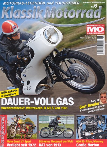 MO Klassik Motorrad 6/2008 - BMW R 69 S, die mit dem 24-Stunden-Weltrekord; Moto Guzzi V7 Sport, sie läuft und läuft