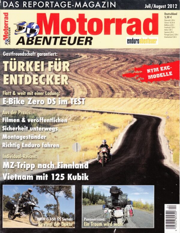 07-08_8.jpg Motorrad ABENTEUER 7/8 2012 – Test BMW G 650 GS Sertao; Test Zero DS; Test Fantic Caballero TF 250 ES