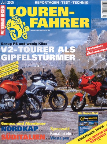 TOURENFAHRER 7/2005 – Ducati Multistrada 620 mit 46 kW (63 PS) im Vergleichstest, Suzuki DL 650 V-Strom mit 49 kW (67 PS) im Vergleichstest