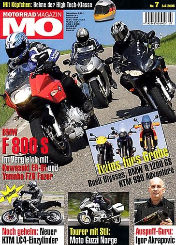 MO 7/2006 – KTM 950 Super Enduro R mit 72 kW (98 PS) im Test; BMW F 800 S mit 62,5 kW (85 PS) im Vergleichstest