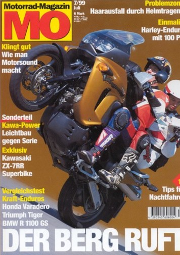 MO 7/1999 – Triumph Tiger 900 mit 61 kW (83 PS) im Vergleichstest; BMW R 1100 GS mit 59 kW (80 PS) im Vergleichstest