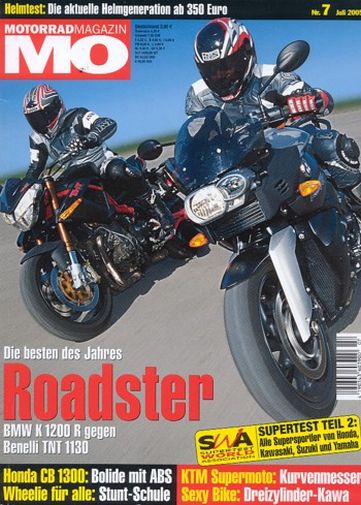 MO 7/2005 – Voxan Black Magic mit 70 kW (95 PS) Test & Technik; BMW K 1200 R mit 120 KW (163 PS) im Vergleichstest