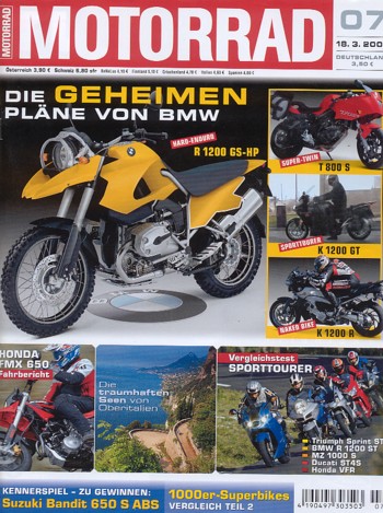 MOTORRAD 7/2005 – BMW K 1200 S; Honda FMX 650; BMW R 1200 ST; Ducati ST4s