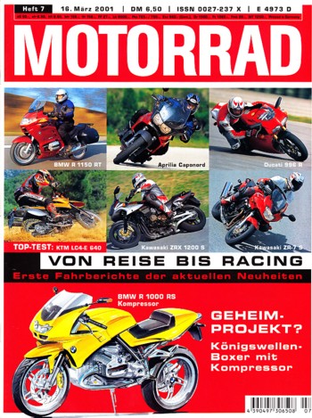 MOTORRAD 7/2001 – Test Kawasaki ZRX 1200 S; Test Kawasaki ZR-7 S; Test Ducati 996 R; Test Aprilia ETV 1000 Caponord