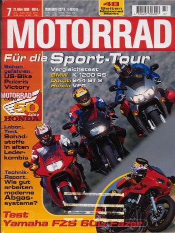 MOTORRAD 7/1998 – BMW K 1200 RS; Ducati ST2; Honda VFR 800; Suzuki TL 1000 S, hier