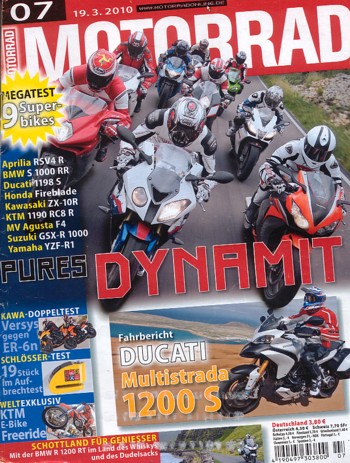 MOTORRAD 7/2010 – Test Ducati Multistrada 1200 S; Aprilia RSV4 R; BMW S 1000 RR; Ducati 1198 S