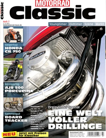 MOTORRAD CLASSIC 7/2011 – Kawasaki 750 H2, hier; Suzuki GT 750, hier; Honda MVX 250 F, hier; Honda NS 400 R, hier