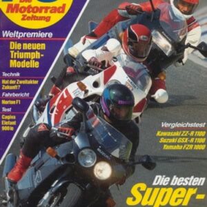 PS 8/1990 – Kawasaki ZZ-R 1100 mit 74 kW (100 PS) im Vergleichstest, Suzuki GSX-R 1100 mit 74 kW (100 PS) im Vergleichstest