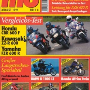 MO 8/1994 – Honda CBR 600 F mit 72 kW (98 PS) im Vergleichstest; Kawasaki ZZ-R 600 mit 72 kW (98 PS) im Vergleichstest