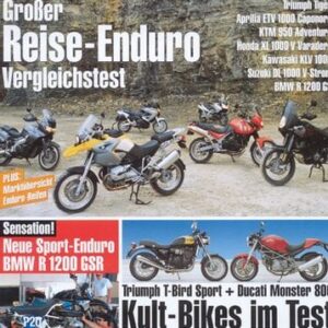 MO 8/2004 – Aprilia ETV 1000 Caponord ABS mit 72 kW (98 PS) im Vergleichstest; Kawasaki Z 900, hier von Sommer veredelt