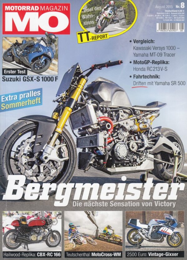 MO 8/2015 – Kawasaki Ninja H2 mit 147 kW (200 PS) Test & Technik; Honda CBX 1000, hier die Hailwood-Replika RC 166
