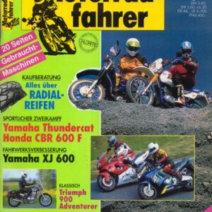Motorradfahrer 8/1996 – Honda CBR 600 F; Yamaha YZF 600 R Thundercat; Test Triumph Adventurer 900; Suzuki DR 125 SE