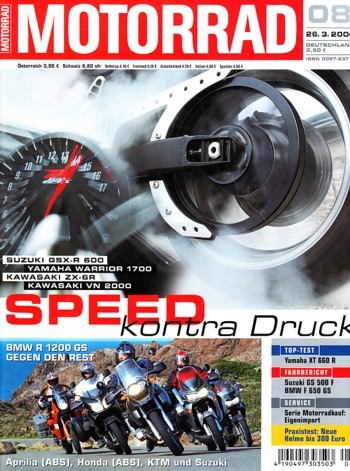 MOTORRAD 8/2004 – Aprilia ETV 1000 Caponord; BMW R 1200 GS; Honda Varadero 1000; KTM 950 Adventure