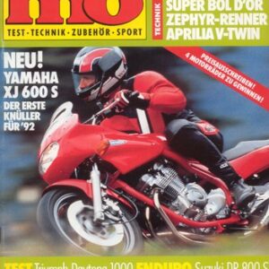 MO 8/1991 – Triumph Daytona 1000 mit 74 kW (100 PS) Test & Technik; Suzuki DR Big 800 S mit 37 kW (50 PS) Test & Technik