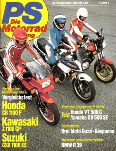 PS 9/1983 – Suzuki GSX 1100 ES mit 74 kW (100 PS) im Vergleichstest, Honda CB 1100 F mit 74 kW (100 PS) im Vergleichstest