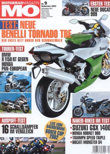 MO 9/2002 – Benelli Tornado Tre 900 LE mit 100 kW (136 PS) Test & Technik; Ducati 999 mit 91 kW (124 PS) Test & Technik