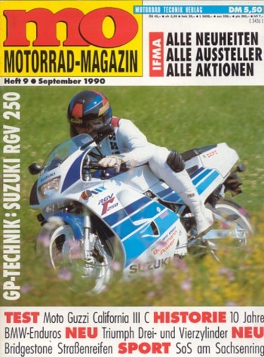 MO 9/1990 – Suzuki RGV 250 mit 41 kW (56 PS) Test & Technik; Moto Guzzi California III C mit 50 kW (67 PS) Test & Technik