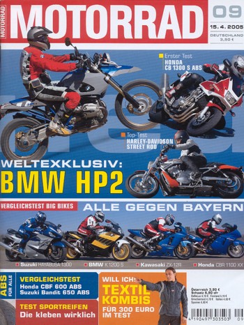 MOTORRAD 9/2005 – Vorstellung BMW HP2; BMW K 1200 S; Honda CBR 1100 XX; Kawasaki ZX-12R Ninja