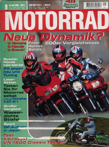 MOTORRAD 9/1998 – Honda CB 600 F Hornet; Suzuki GSF 600 S Bandit; Yamaha FZS 600 Fazer; Test Kawasaki VN 1500 Classic Tourer
