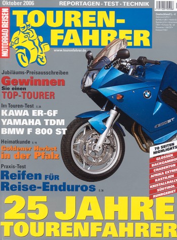 TOURENFAHRER 10/2006 – BMW F 800 ST mit 62,5 kW (85 PS) im Vergleichstest, Kawasaki ER-6f mit 53 kW (72 PS) im Vergleichstest