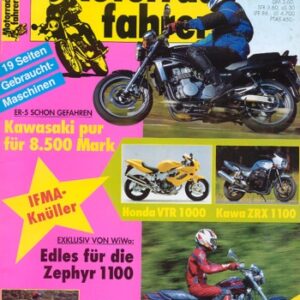 Motorradfahrer 10/1996 – Kawasaki ER-5; Kawasaki Zephyr 1100, hier von WiWo getunt, Probefahrt; Kawasaki ZX-6R Ninja; Aprilia Leonardo 125