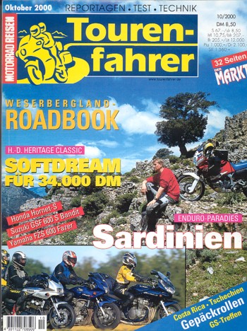Tourenfahrer 10/2000 – Honda CB 600 F Hornet S mit 70 kW (95 PS) im Vergleichstest, Yamaha FZS 600 Fazer mit 70 kW (95 PS) im Vergleichstest