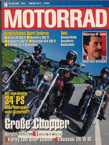 MOTORRAD 10/1993 – Harley-Davidson Low Rider Custom; Kawasaki VN-15 SE; Suzuki VS 1400 Intruder