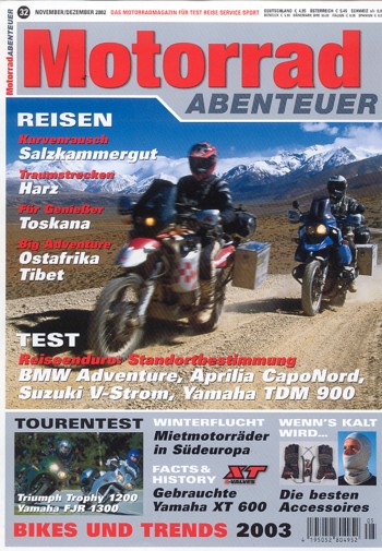 Motorrad ABENTEUER 11/12 2002 – BMW R 1150 GS Adventure; Aprilia ETV 1000 Caponord; Yamaha TDM 900; Suzuki DL 1000 V-Strom
