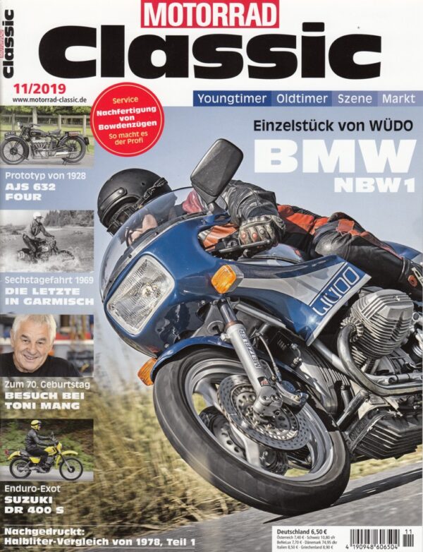 Motorrad Classic 11/2019 – BMW NBW1, AJS 632 Four, Suzuki DR 400 S