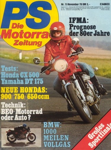 PS 11/1978 – Honda CX 500 mit 37 kW (50 PS) nach dem Dauertest, Honda CB 650 mit 46 kW (63 PS) als Neuheit für 1979