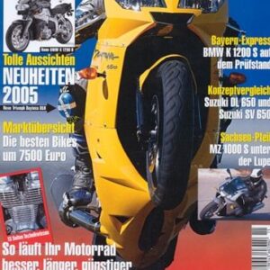 MO 11/2004 – MZ 1000 S mit 84 kW (115 PS) Test & Technik; Suzuki DL 650 V-Strom mit 49 kW (67 PS) im Vergleichstest