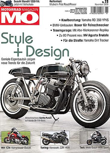 MO 11/2009 – Moto Guzzi 1200 Sport 4V mit 77 kW (105 PS) Test & Technik; Ducati Monster S2R, hier von März getunt als Compressore