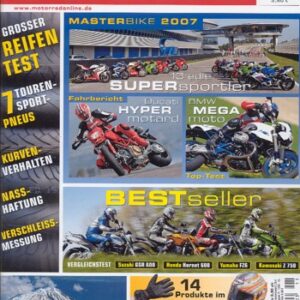 MOTORRAD 11/2007 – Test Ducati Hypermotard 1100 / S; Test BMW HP2 Megamoto; Yamaha MT-01, hier getrimmt von AS-Tuning