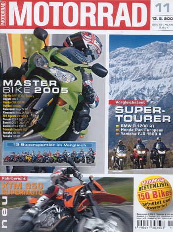 MOTORRAD 11/2005 – KTM 950 Supermoto; Royal Enfield Bullet 500 Trial; Test Kawasaki KLE 500; BMW R 1200 RT