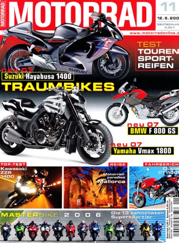 MOTORRAD 11/2006 – Yamaha FJR 1300 AS; Gilera Nexus 250 / 500; Test Kawasaki ZZR 1400; Ducati GT 1000