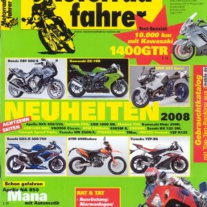 Motorradfahrer 11/2007 – Suzuki Hayabusa 1300 mit 145 kW (197 PS) Test & Technik; Aprilia NA 850 Mana mit 56 kW (76,1 PS) Test & Technik