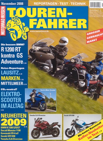 TOURENFAHRER 11/2008 – BMW R 1200 GS Adventure mit 77 kW (105 PS) im Vergleichstest, BMW R 1200 RT mit 81 kW (110 PS) im Vergleichstest
