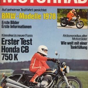 MOTORRAD 11/1977 – HONDA CB 750 K Four; Suzuki RV 50; MV Agusta Omer Tanga