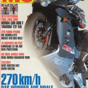 MO 12/1998 – Yamaha YZF-R6 mit 88 kW (120 PS) wird hier vorgestellt; Honda CBR 600 F mit 81 kW (110 PS) wird hier vorgestellt