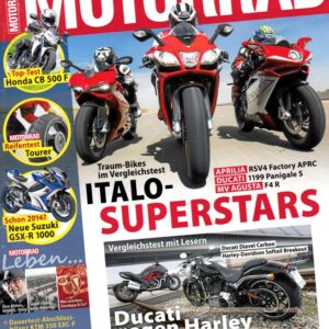 MOTORRAD 12/2013 – Aprilia RSV4 R Factory APRC; Ducati 1199 Panigale S; MV Agusta F4 R; Test Honda CB 500 F