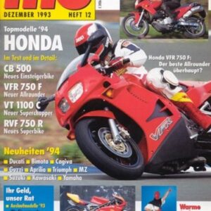 MO 12/1993 – Honda VFR 750 F mit 72 kW (98 PS) im Test; Honda CB 500 mit 43 kW (58 PS) Test & Technik
